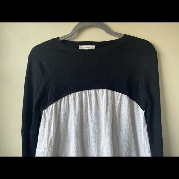 ZARA knit open back black and white long sleeve - Picture 5 of 9